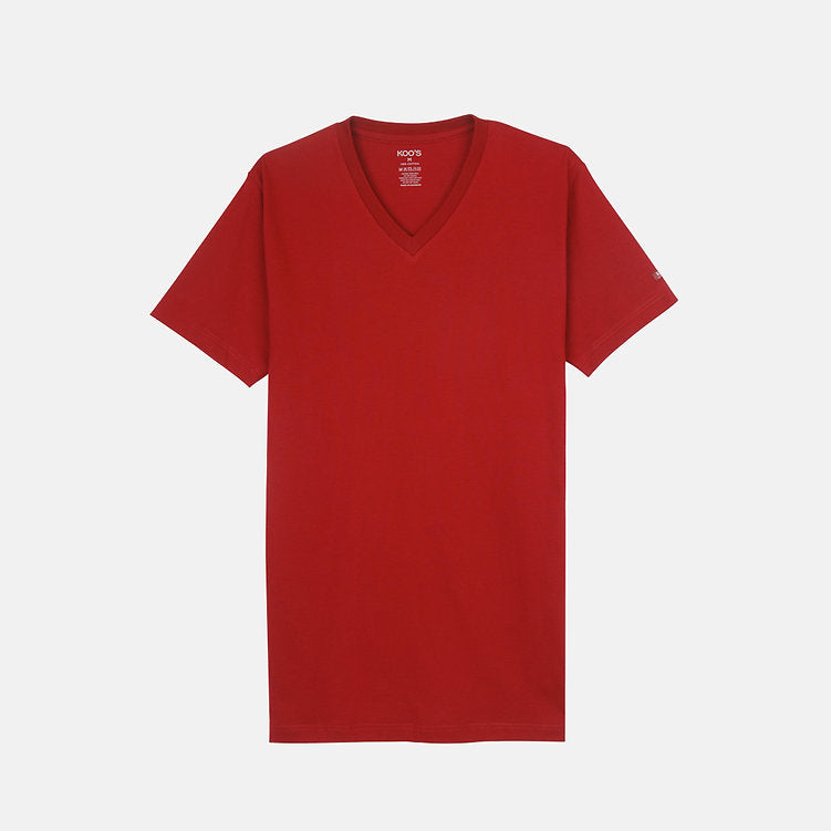 KOO'S V-NECK TEE WINE