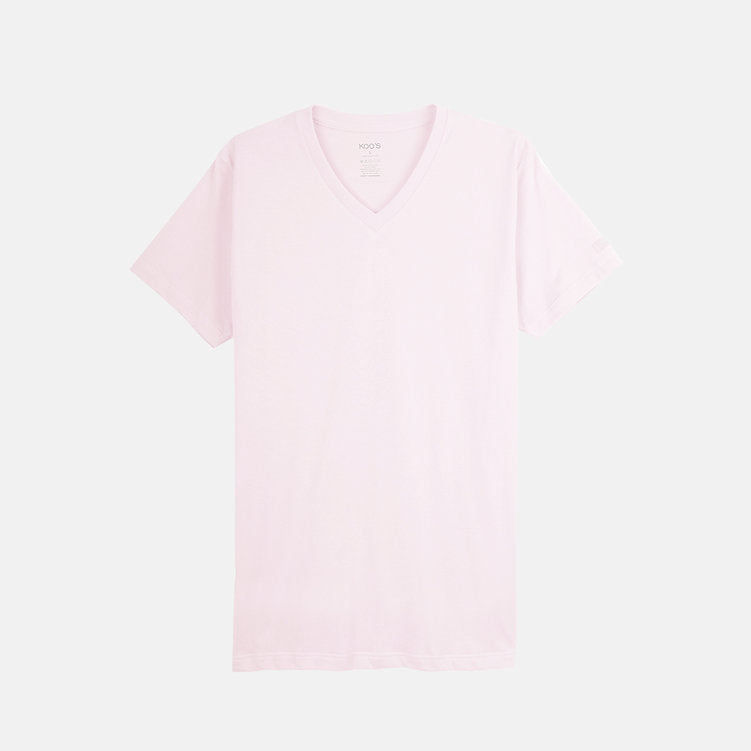 KOO'S V-NECK TEE PINK