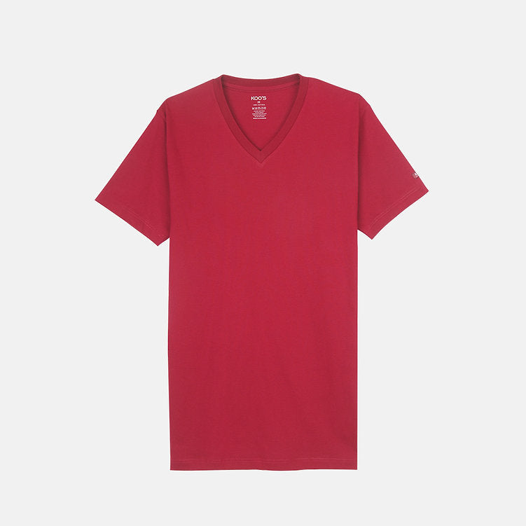 KOO'S V-NECK TEE RED