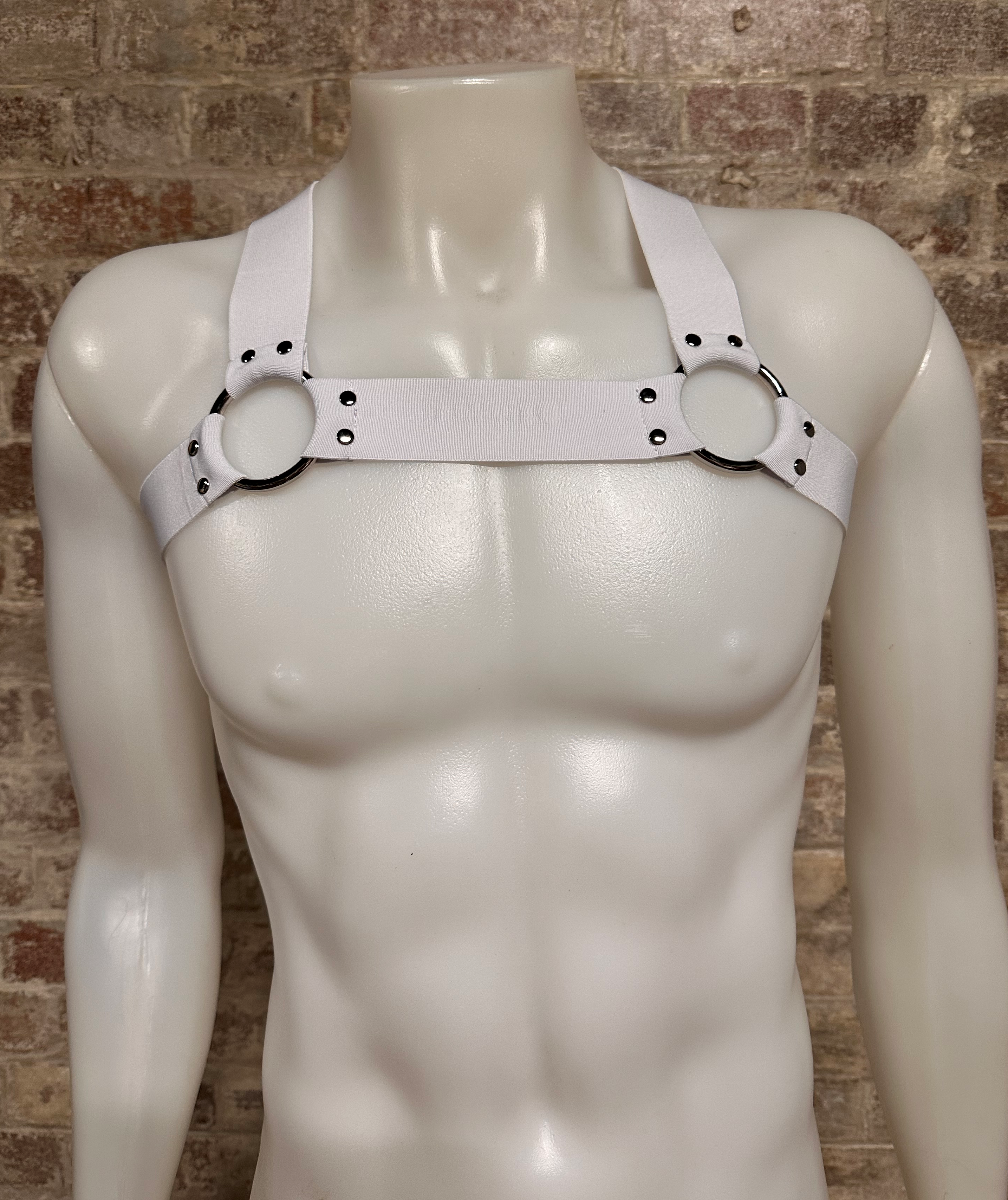 Daly Male Body Harness White