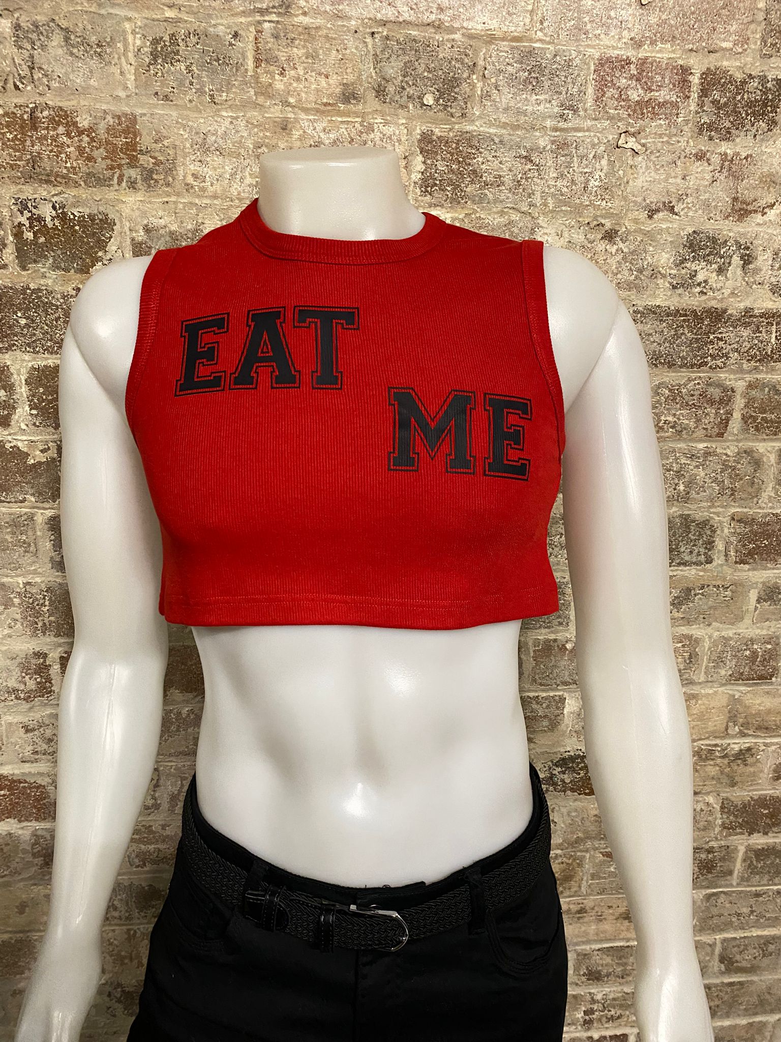 Daly Male Sleeveless Crop Top " EAT ME"