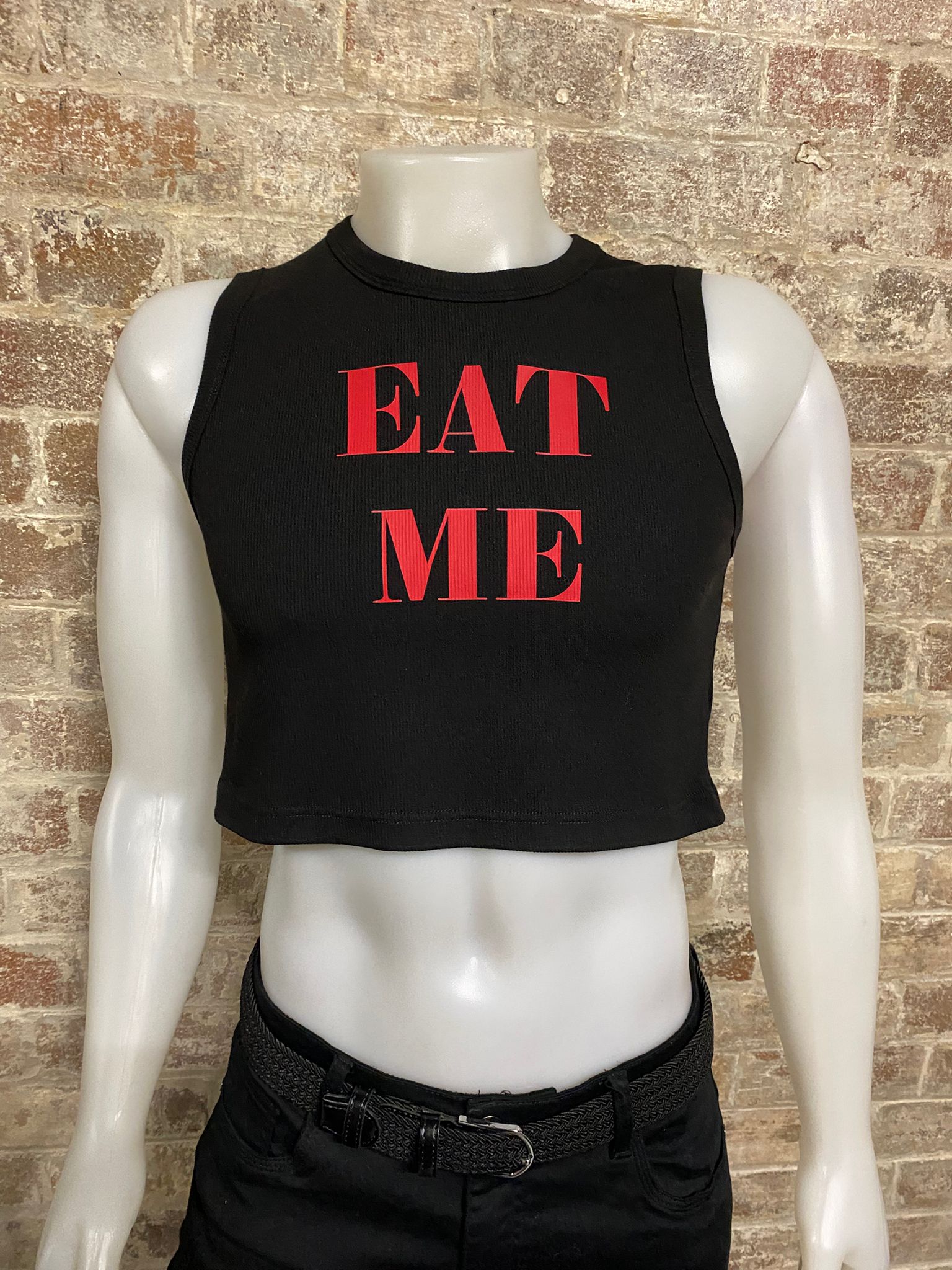 Daly Male Sleeveless Crop Top " EAT ME"