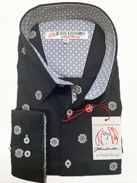 English Laundry John Lennon Long Sleeve Shirt Wrexham Black
