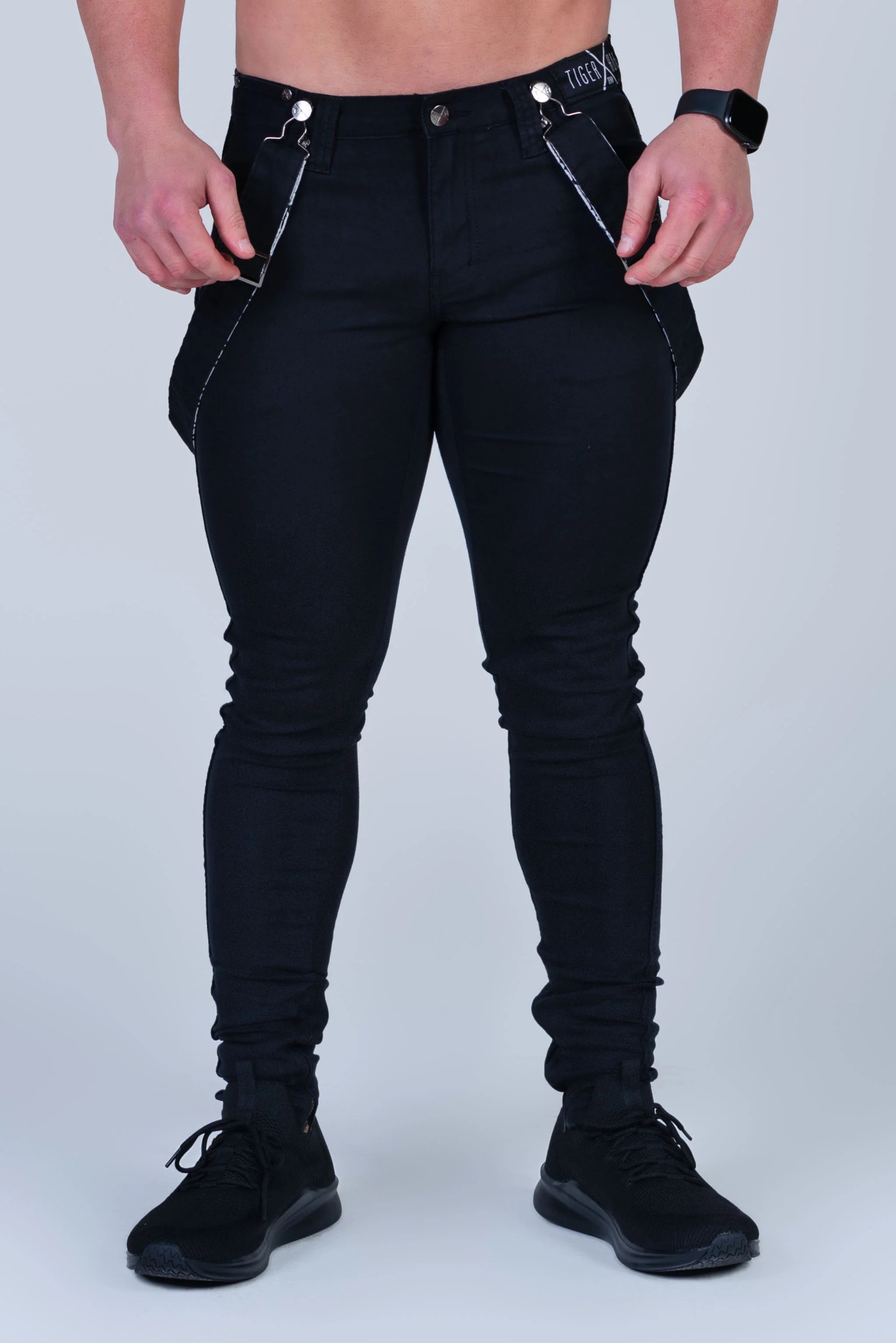 TIGER HORSE ROMEY NO RIPS STRETCH JEANS DOUBLE BLACK